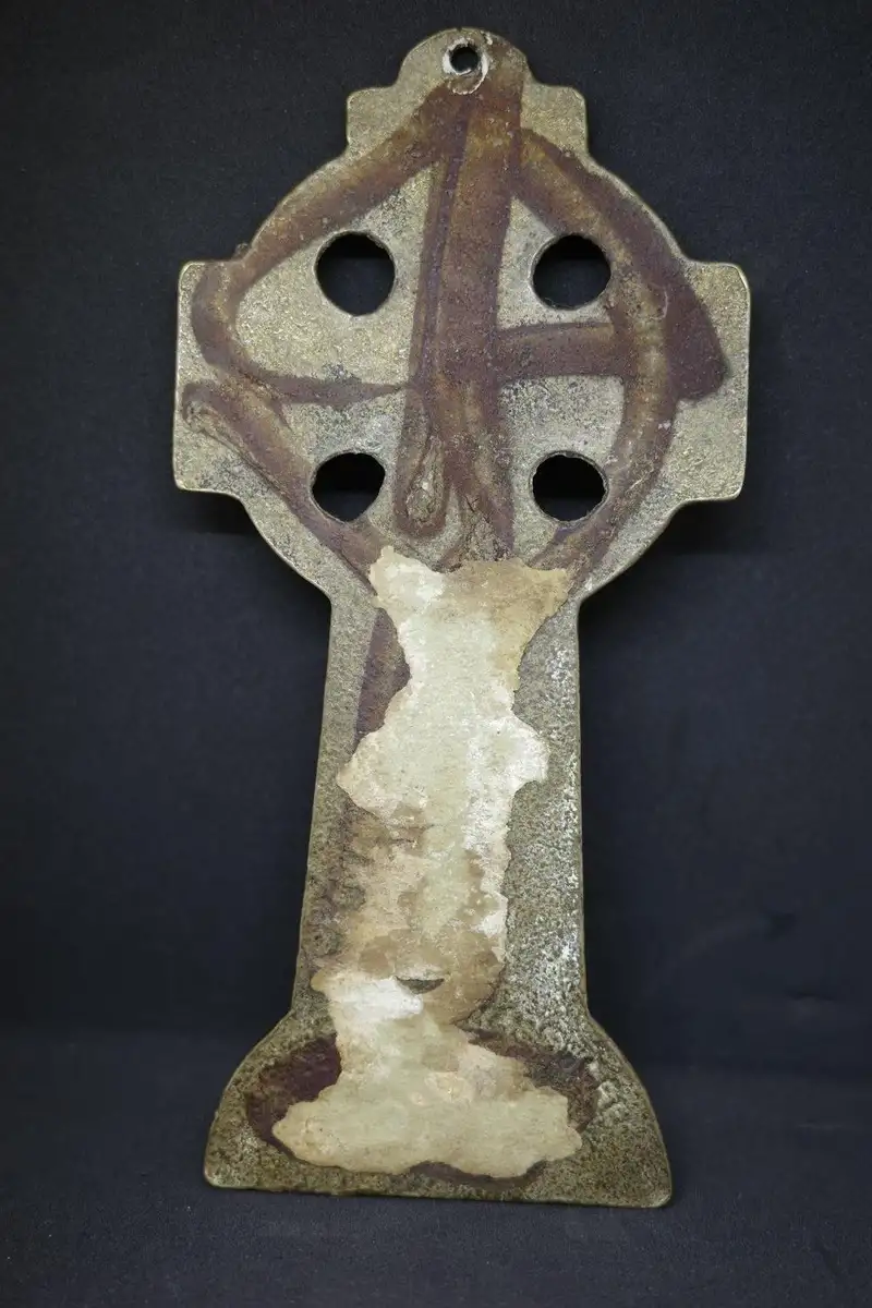  Vintage Brass Cornish Celtic cross Mid-Century Religious icon