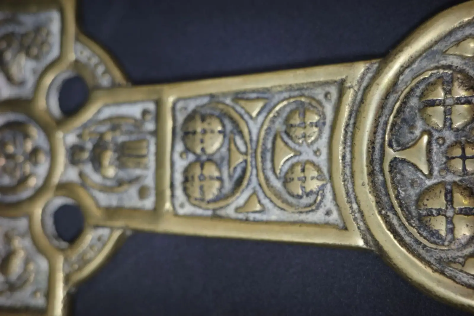  Vintage Brass Cornish Celtic cross Mid-Century Religious icon