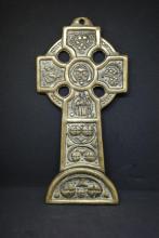  Vintage Brass Cornish Celtic cross Mid-Century Religious icon
